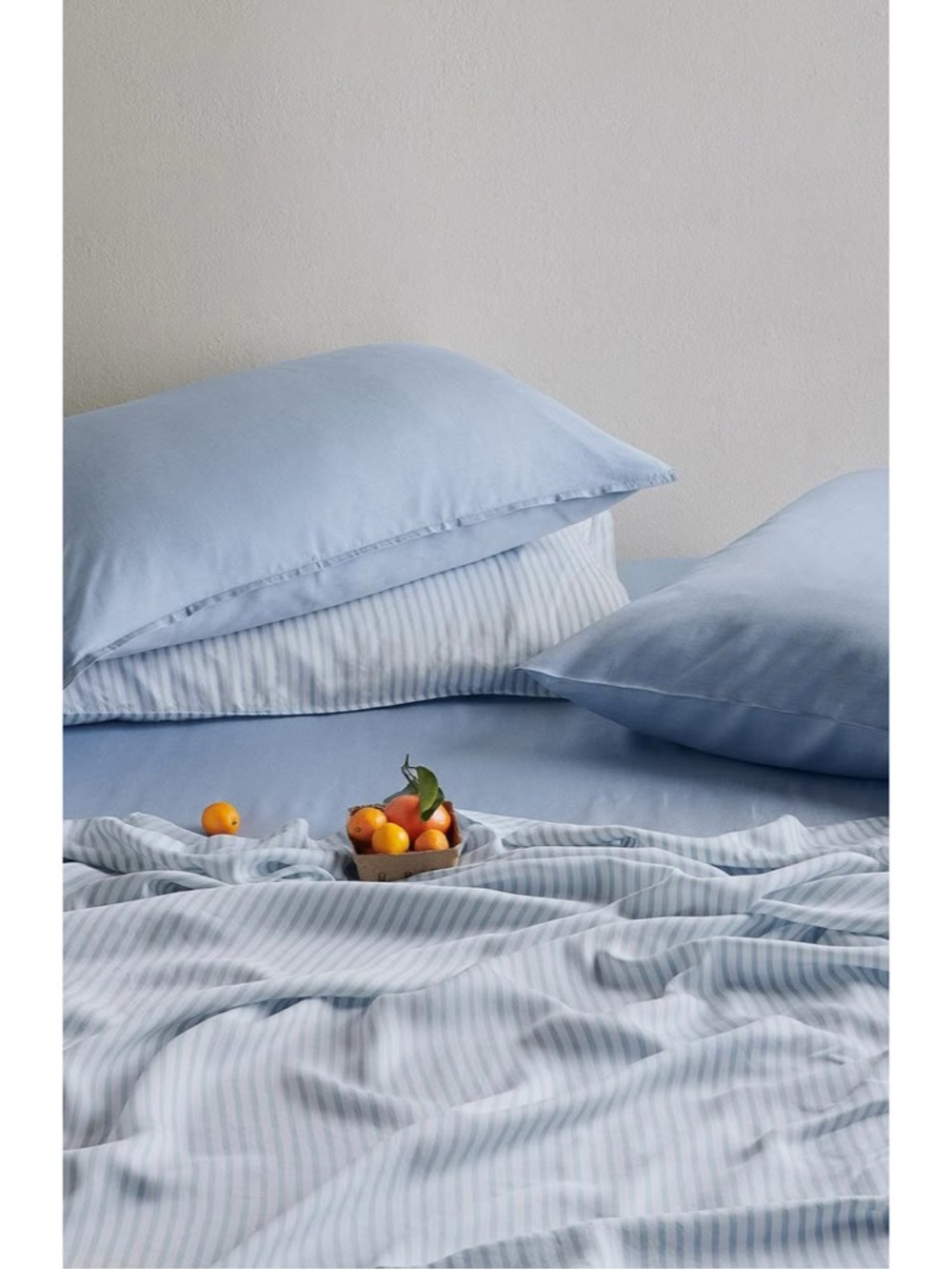 NWT Buffy Eucalyptus Breeze Sheet Set Cal King Mini Stripe Blue Bedding TENCEL